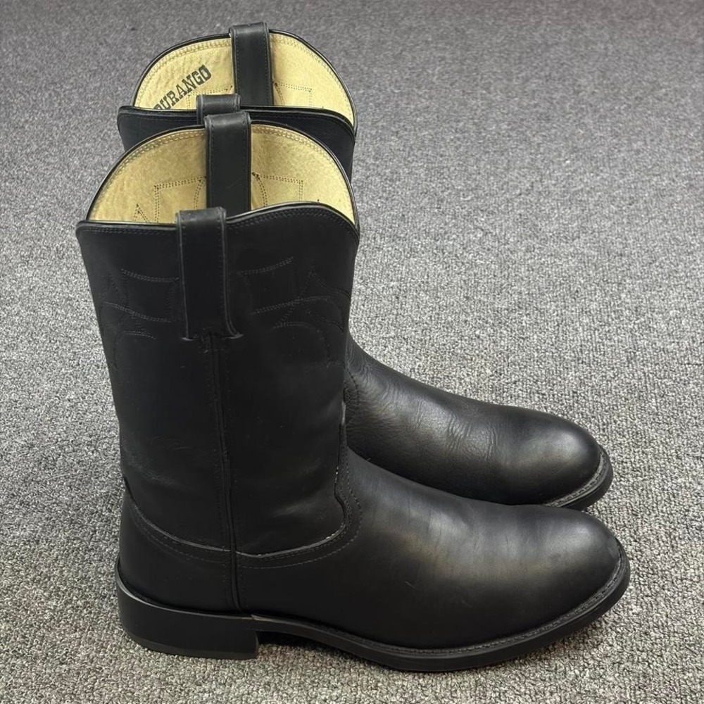 Durango Black Leather Round Toe Western Cowboy Boots Size 9 EE